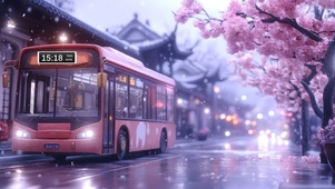 城市樱花街道