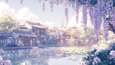 紫藤花古镇的夏日