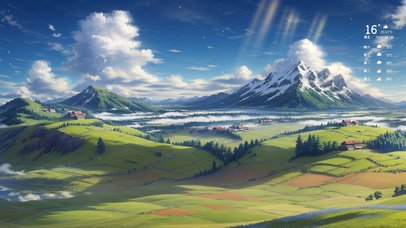 广阔宁静大好河山