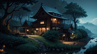 4K唯美治愈夜晚古风温馨小屋