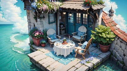 海上小屋的下午茶