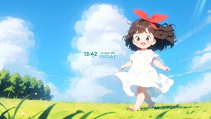可爱小白裙女孩