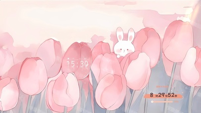 清新郁金香小兔