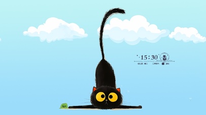 简约可爱小黑猫