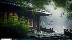 古风 庭院落雨