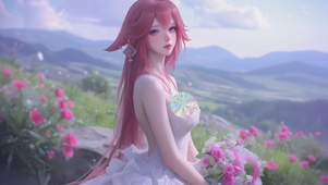 可爱户外新娘