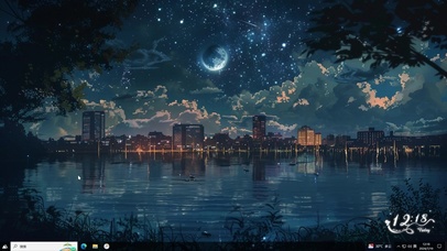 星空城市治愈湖景