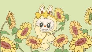 labubu向日葵春日壁纸