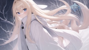 唯美冬雪女孩 