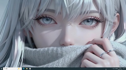 清纯灰色毛衣女孩主题