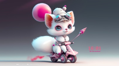 可爱气球小狐狸