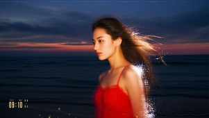 4K 红裙女生