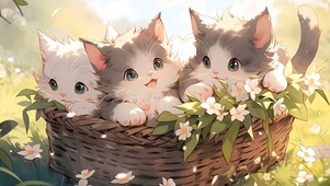 竹篮中的小可爱