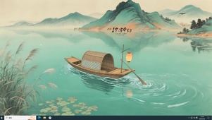 唯美意境流水孤帆