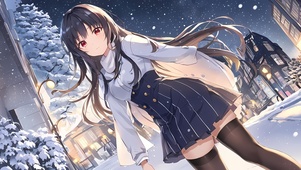 唯美雪中短裙萝莉