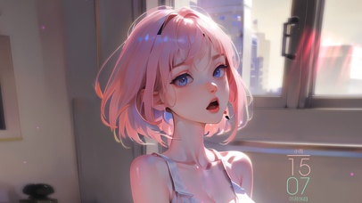 可爱粉发治愈女神