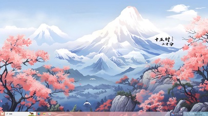 4K 唯美樱花雪山	