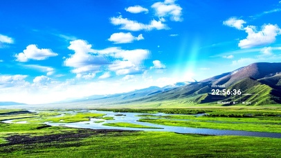 4k 夏季蓝天美丽草原