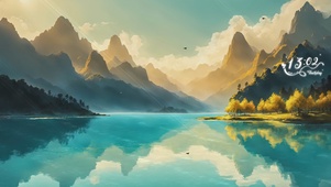 唯美海景插画