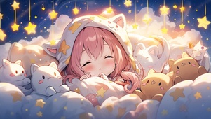 梦幻睡觉女孩动态高清