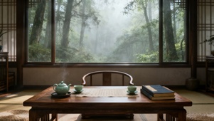 何须苦逐人间事，林深茶暖寄浮生