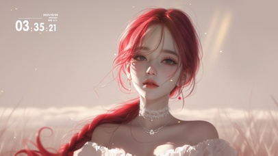 清纯红发马尾少女