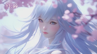 4K 花枝下的少女