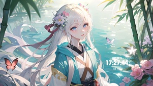 唯美竹间少女