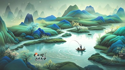 只此青绿-山水春钓澜
