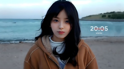 秋日海边美女
