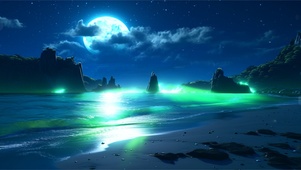 月下河流