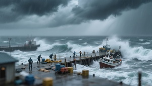 码头暴风雨微观场景