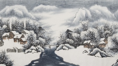 乡村雪景