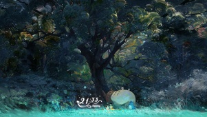治愈龙猫油画