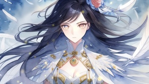 唯美羽毛女孩