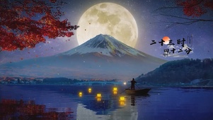 幽静的湖边夜晚