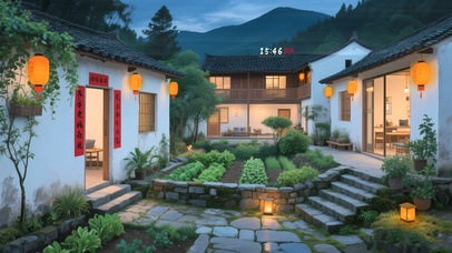 隐世清宁山居图