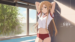 唯美泳池女孩