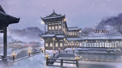 4K唯美古风雪景