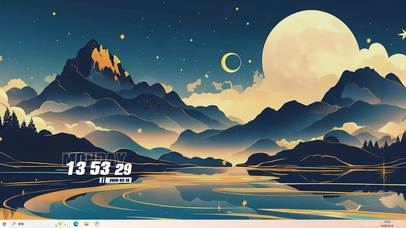 夜景山川河流桌面主题