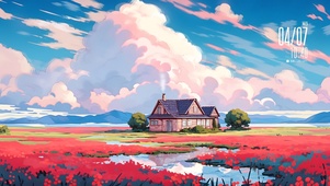 花田中的小屋