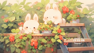 4k 花园小兔