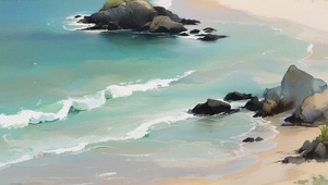 海边散步  壁纸