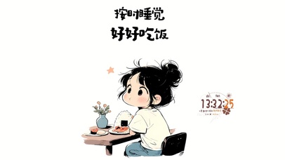 按时睡觉 好好吃饭