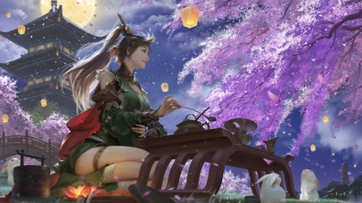 樱花树下的少女