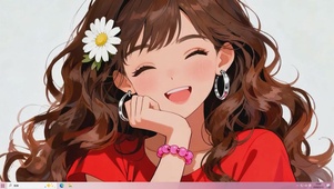 可爱长发女孩桌面主题