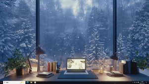 雪林书案-桌面主题