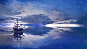 4k 星空之海的渔船