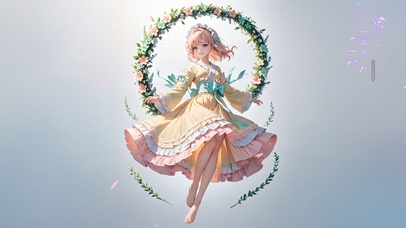 唯美樱花花环少女