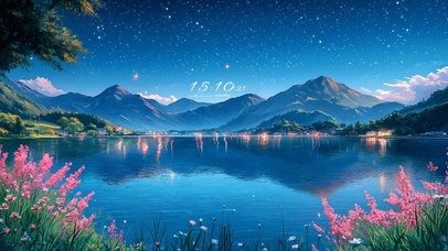 治愈夜空湖畔